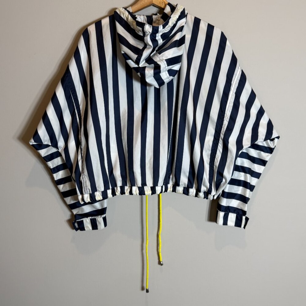 Zara Basic Striped Hooded Lightweight Cropped Jac… - image 12